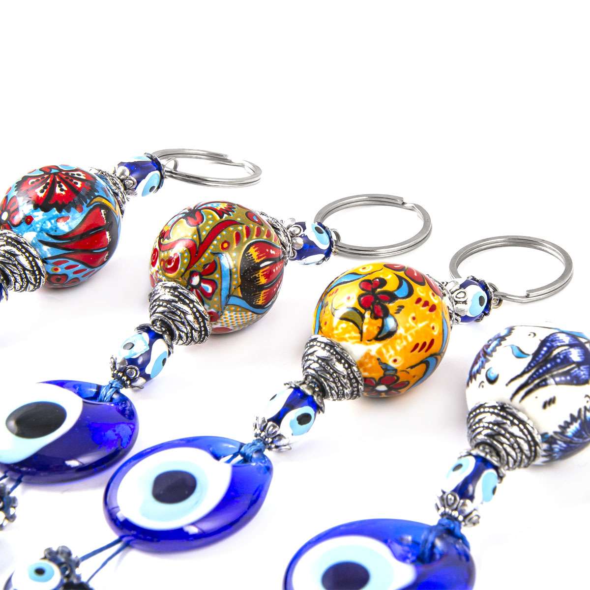 Evil Eye Good Luck Charm Keychains Mix Color