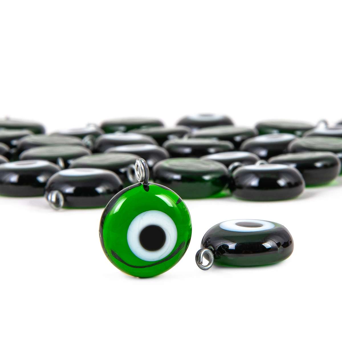 Handcrafted Glass Charm Evil Eye Pendants 10 Pieces