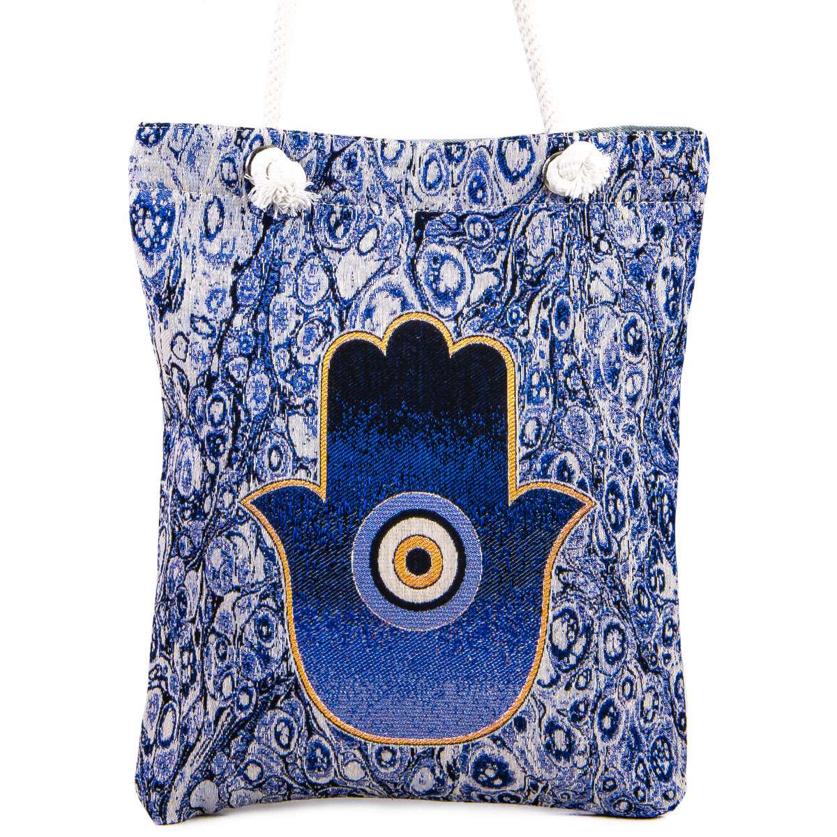 Vintage Tapestry Tote Bag Hamsa Pattern