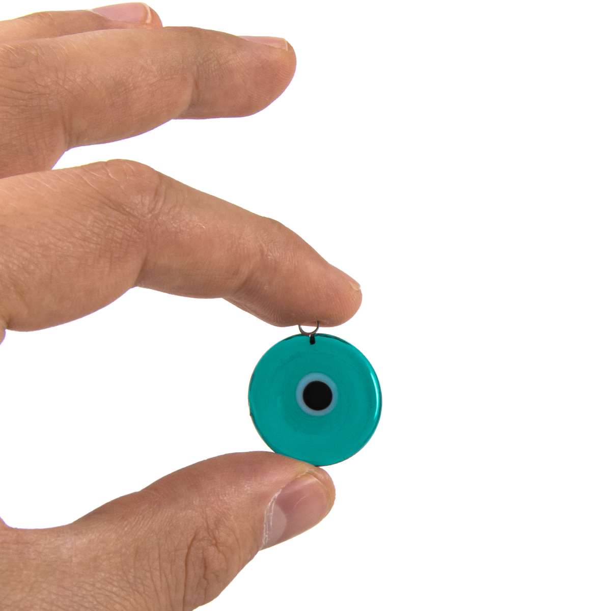 Handcrafted Glass Charm Evil Eye Pendants Green 10 Pieces