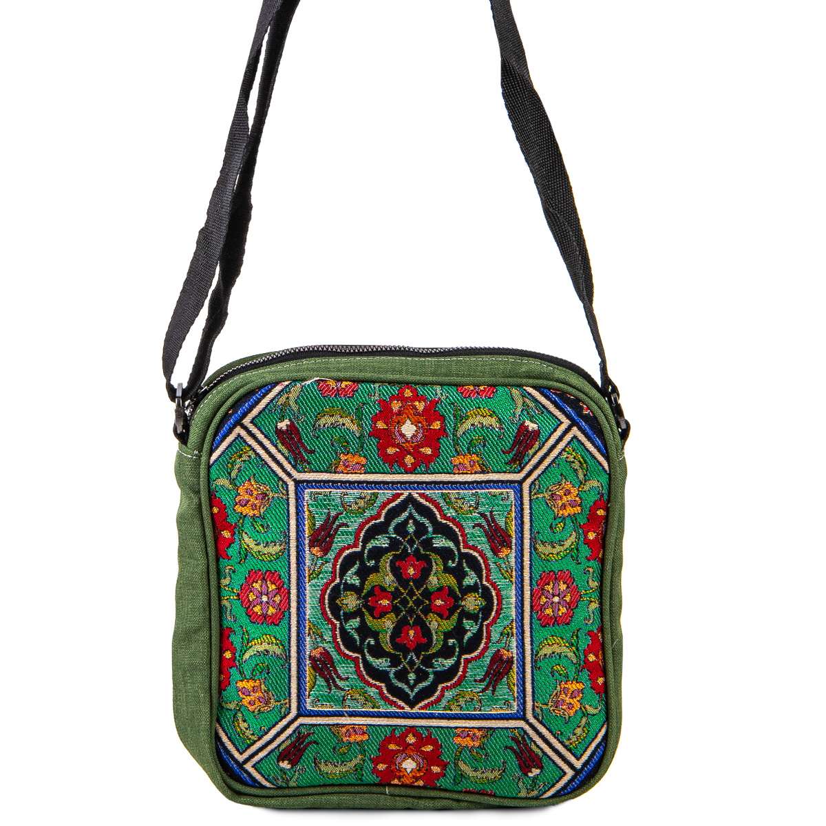 Vintage Tapestry Crossbody Bag