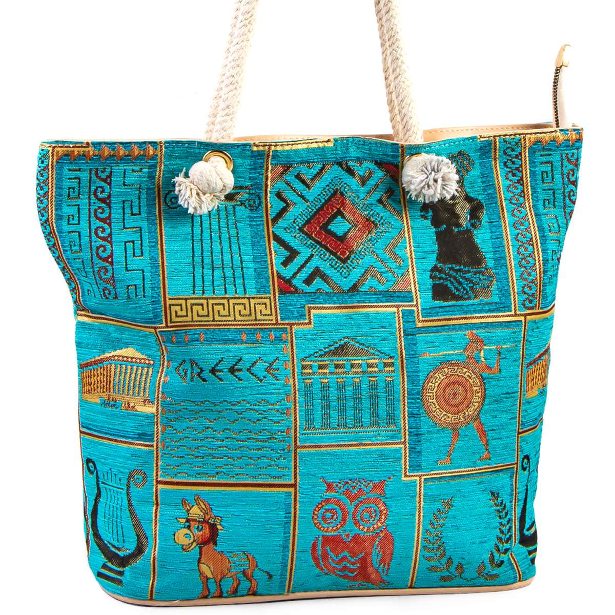 Greek Style Vintage Shoulder Bag Blue