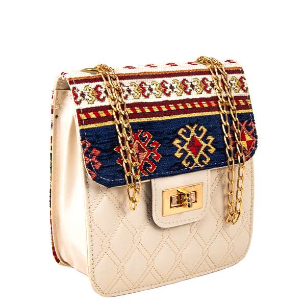 Vintage Pattern Square Faux Leather Bag