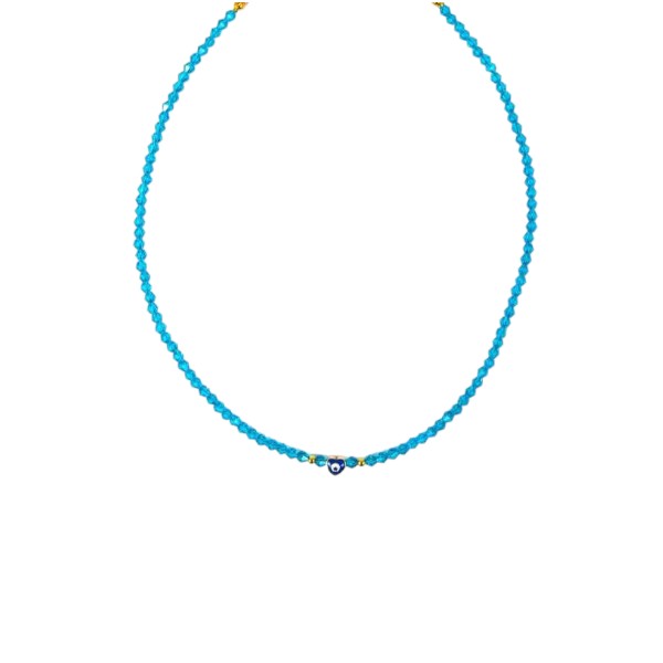 Christal Evil Eye Necklace Turquise – Elegant Protection with Crystal Accents