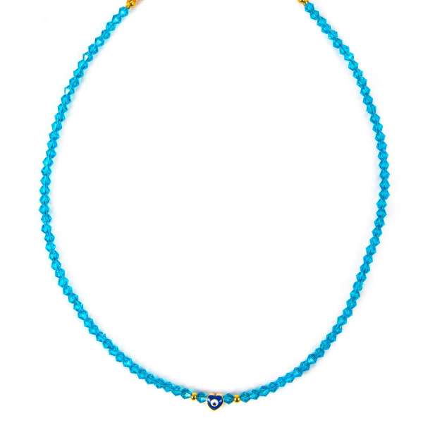 Christal Evil Eye Necklace Turquise – Elegant Protection with Crystal Accents