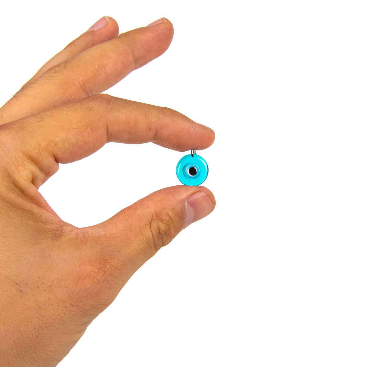 Handcrafted Glass Charm Evil Eye Pendants Blue 10 Pieces
