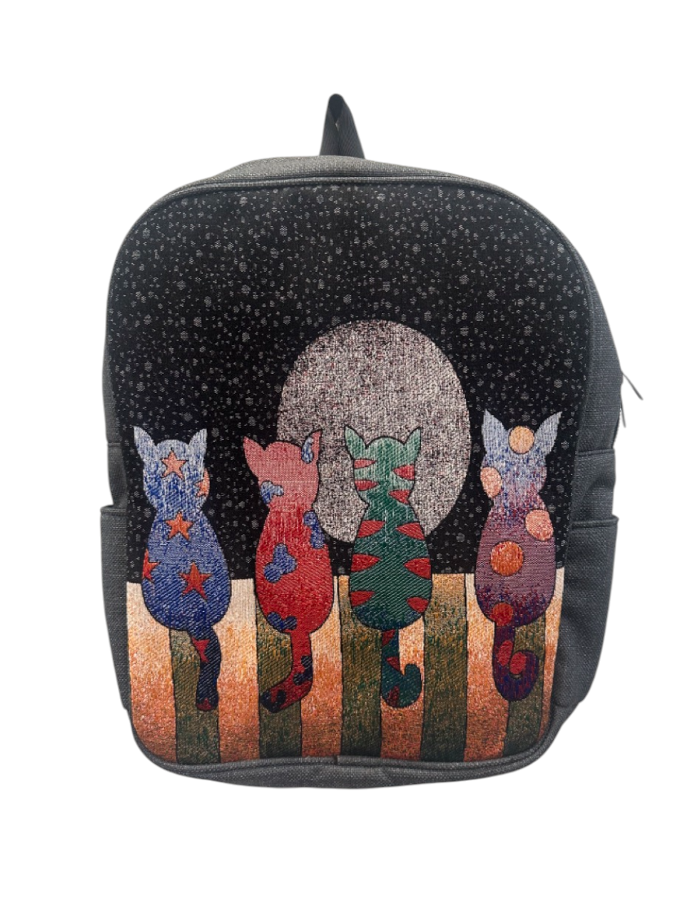 Vintage Tapestry Backpack Cat Pattern