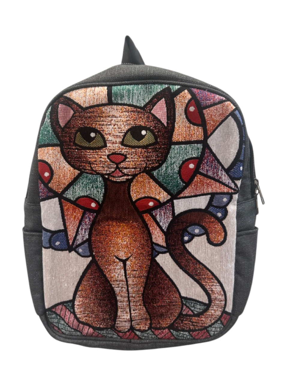 Vintage Tapestry Backpack Cat Pattern