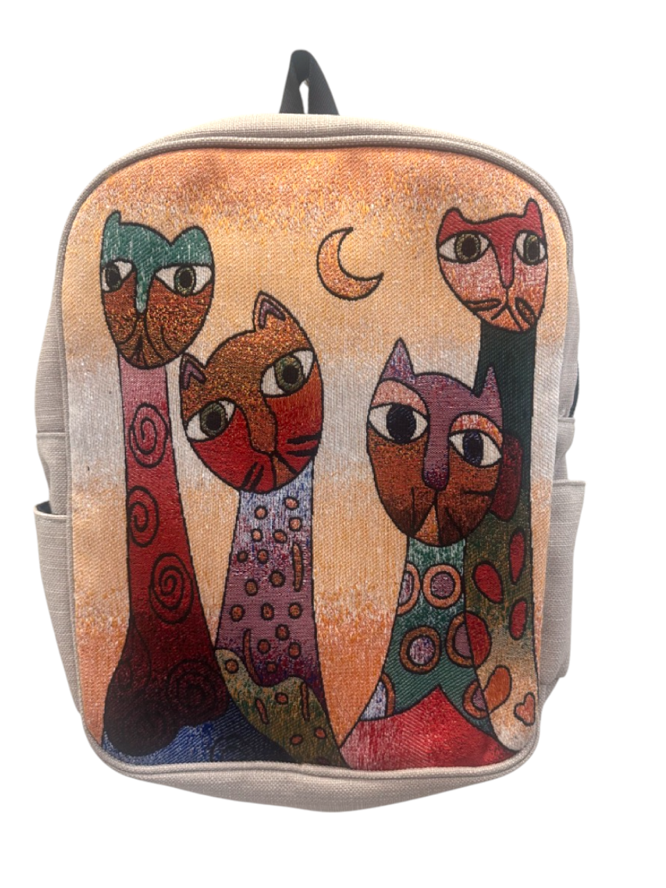 Vintage Tapestry Backpack Cat Pattern
