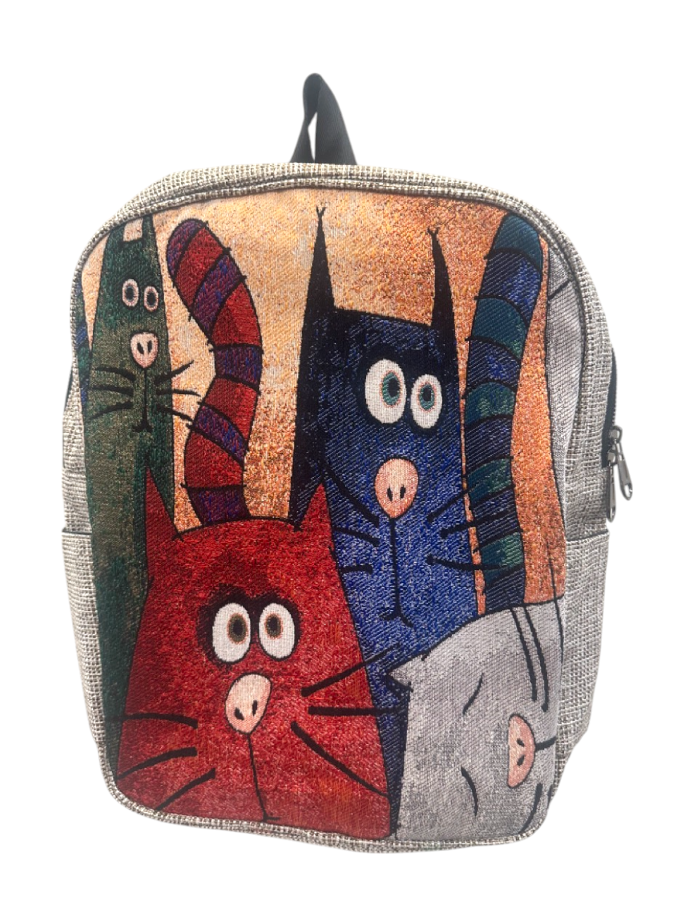 Vintage Tapestry Backpack Cat Pattern