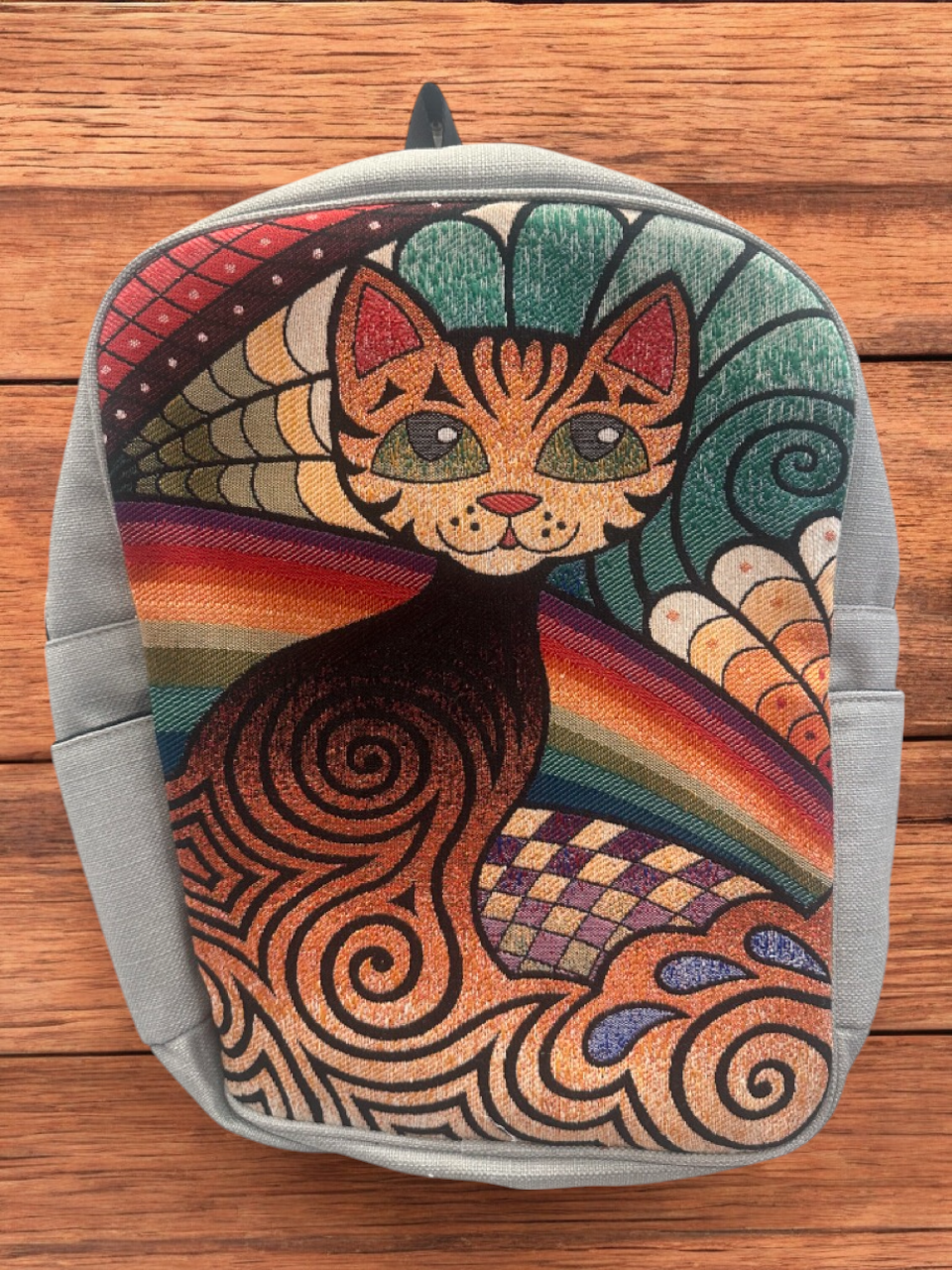 Vintage Tapestry Backpack Cat Pattern