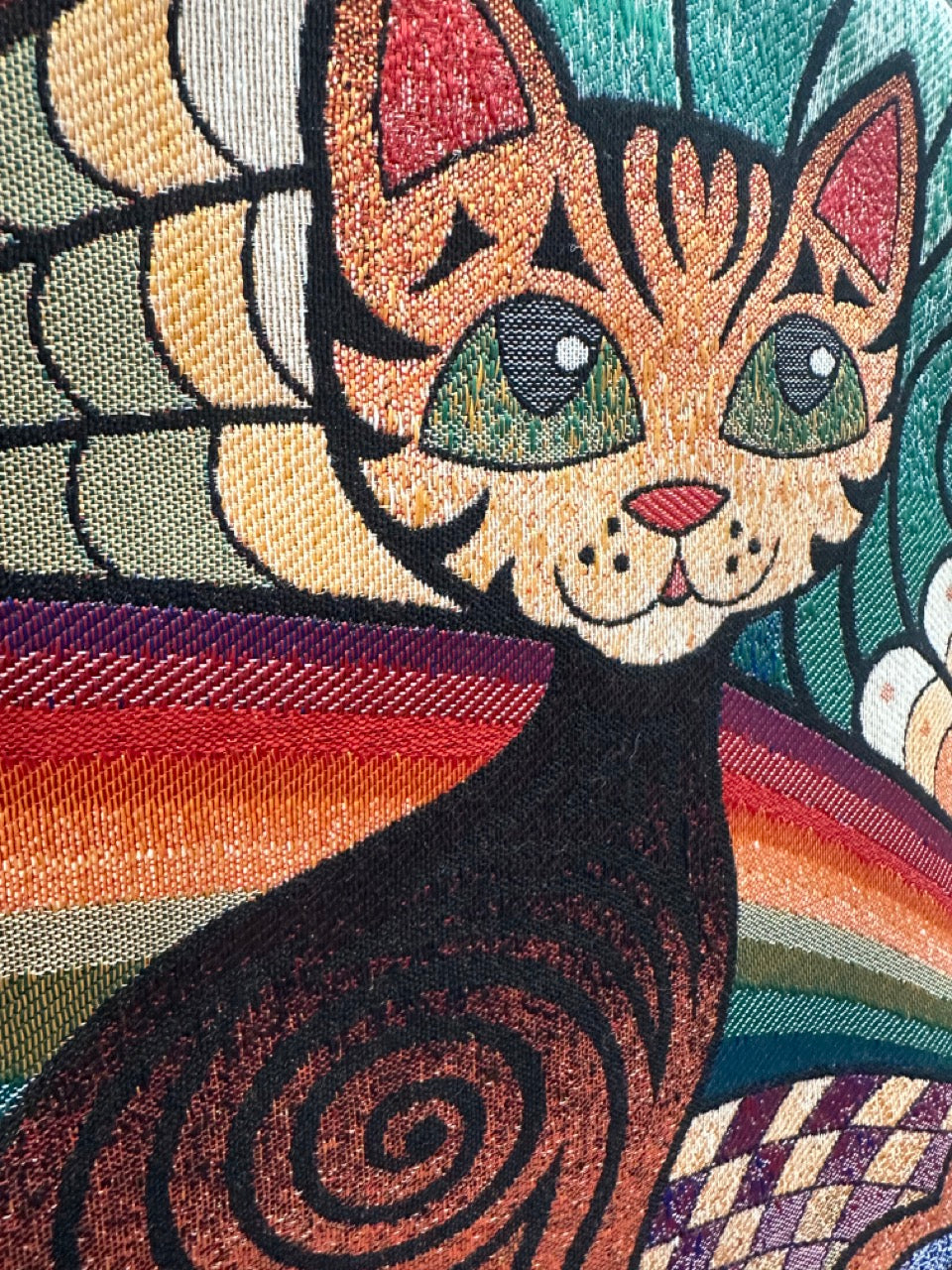 Vintage Tapestry Backpack Cat Pattern
