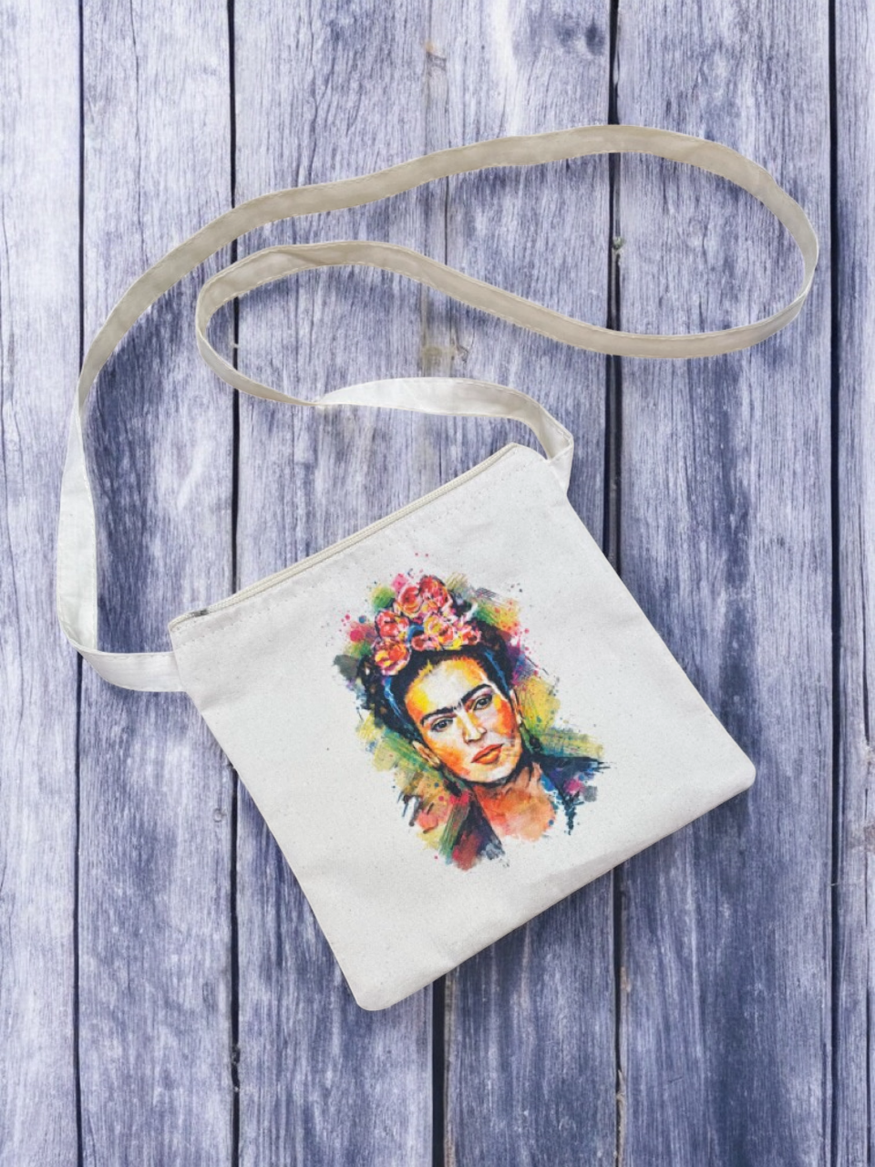 Frida Printed Canvas Crossbody Bag