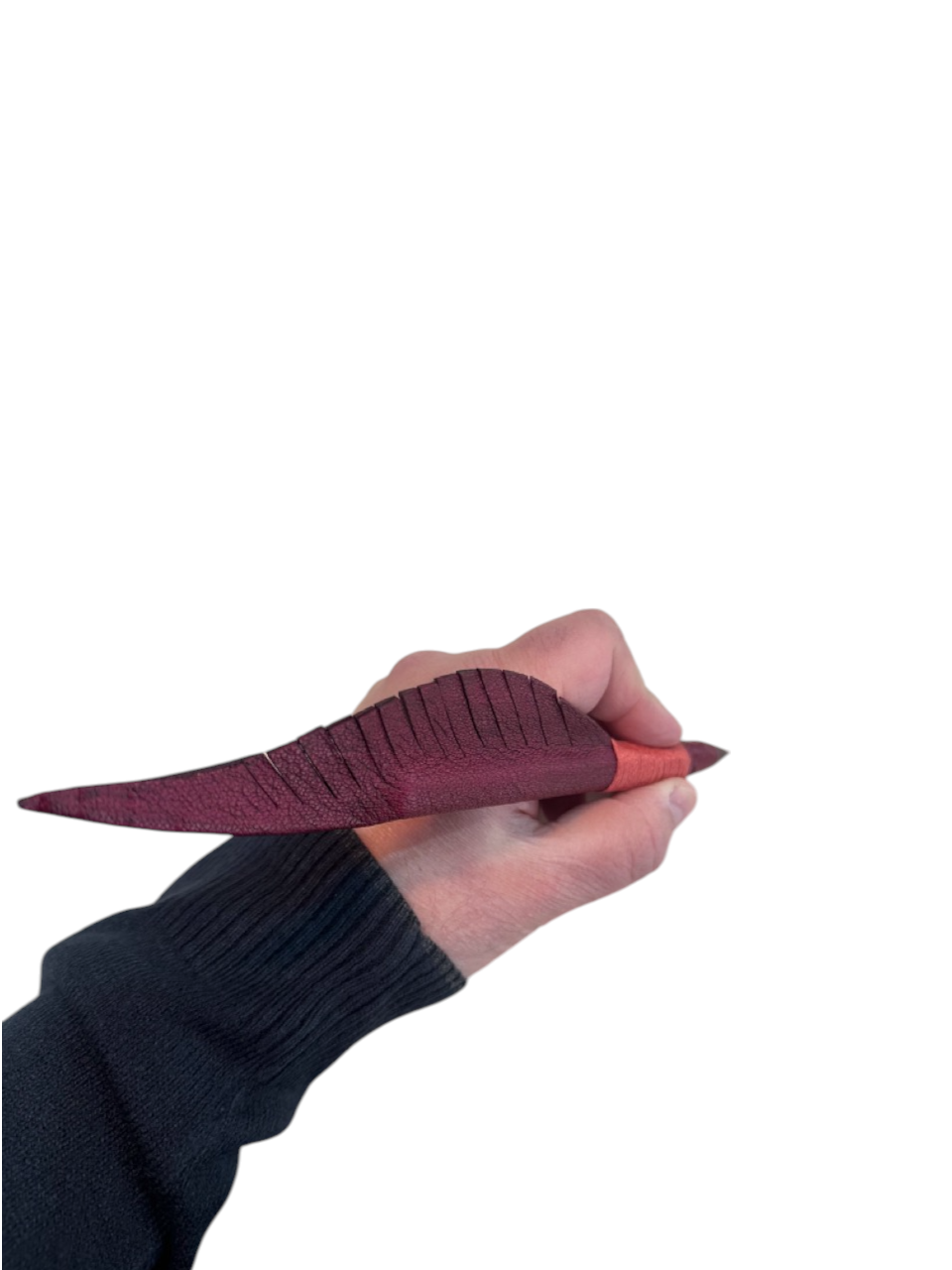 Handmade Leather Feather Pen Red