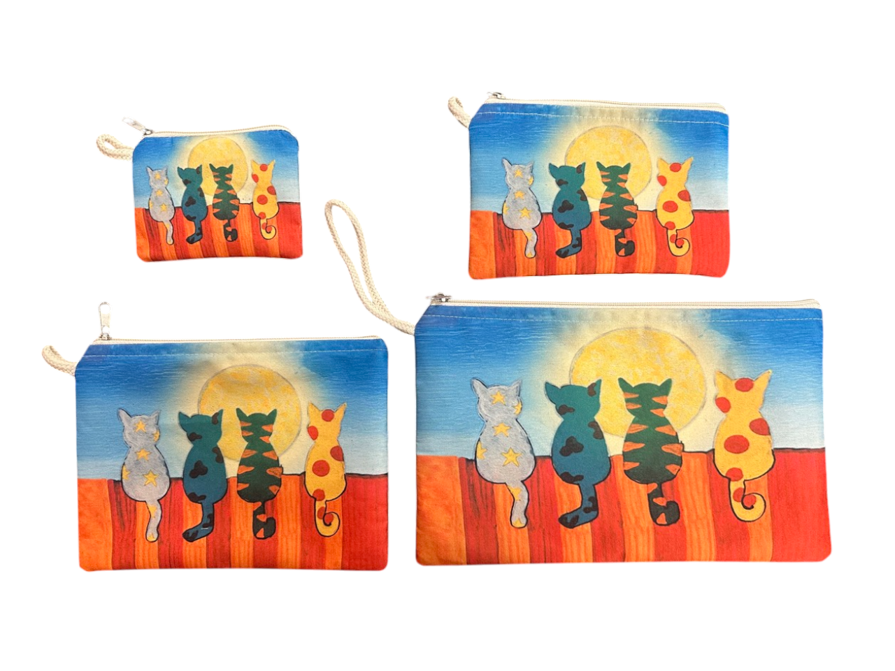 Cat Printed Canvas Wallets