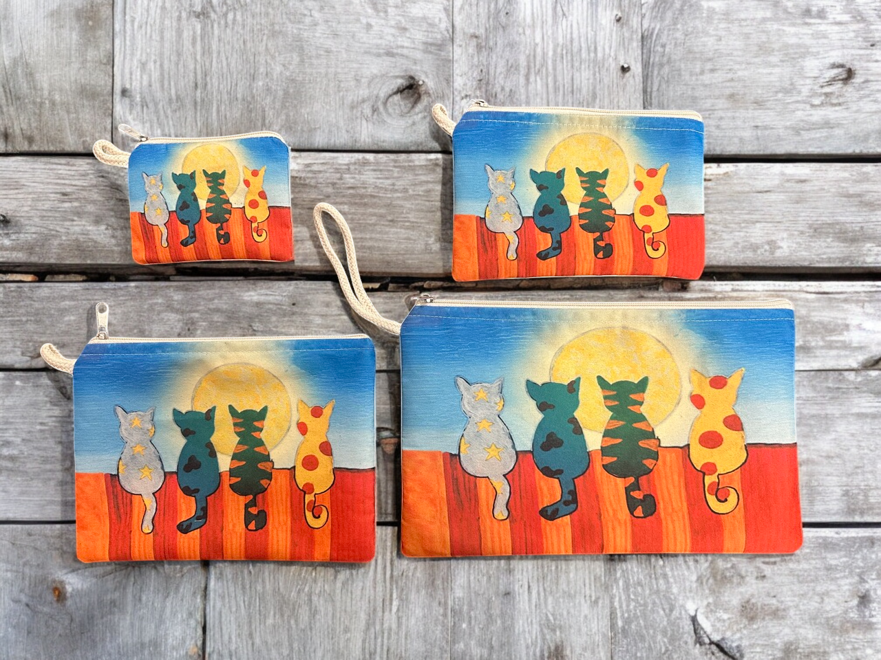 Cat Printed Canvas Wallets