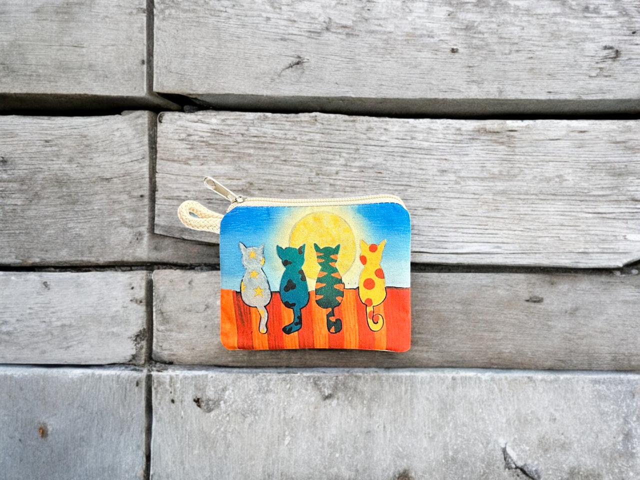 Cat Printed Canvas Wallets