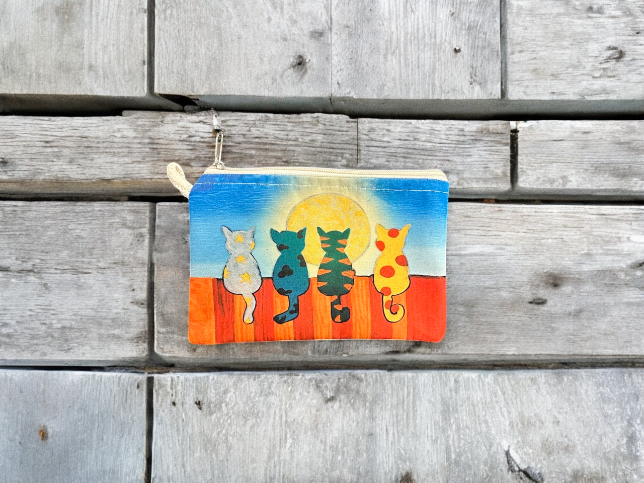 Cat Printed Canvas Wallets