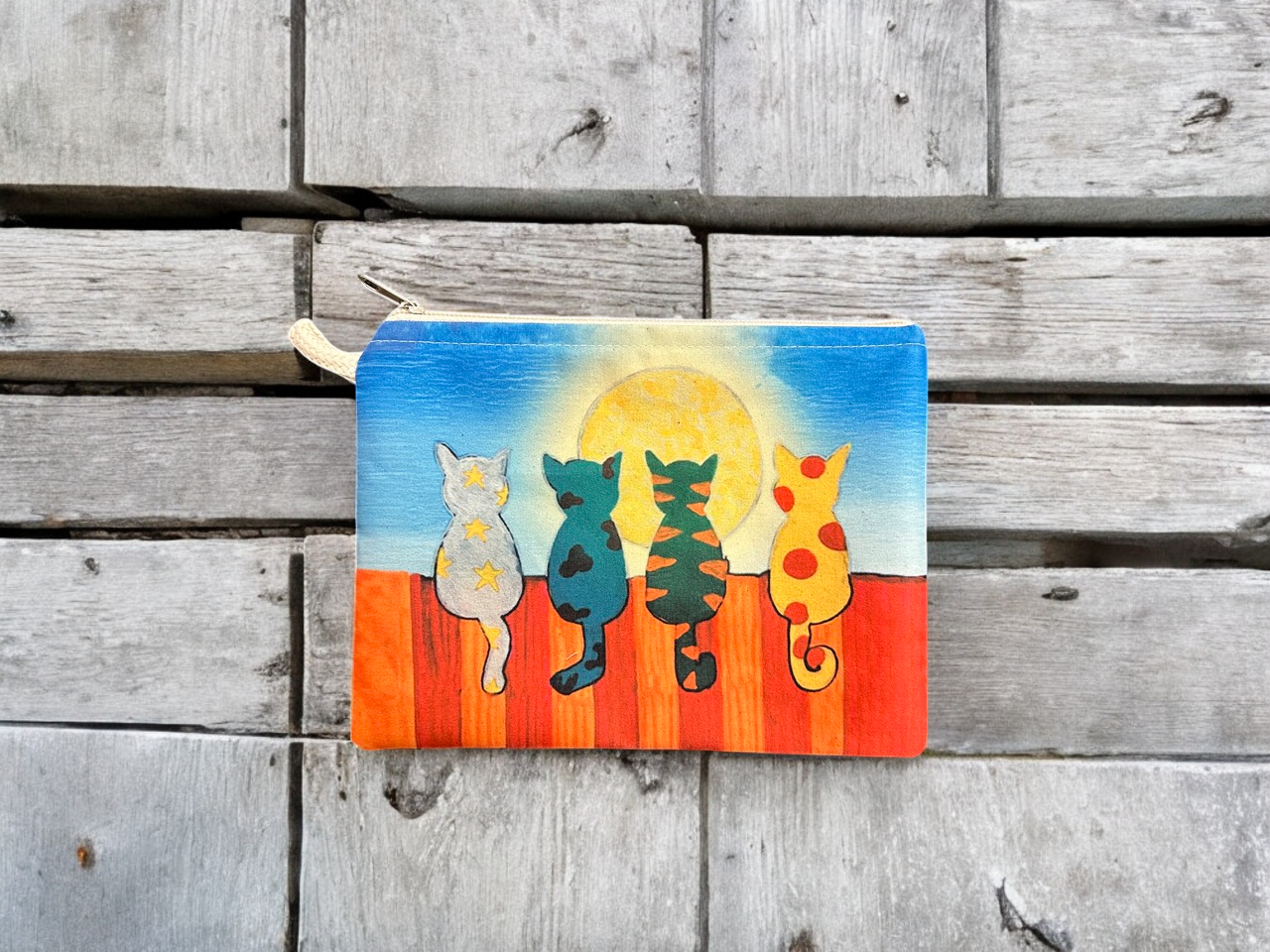 Cat Printed Canvas Wallets
