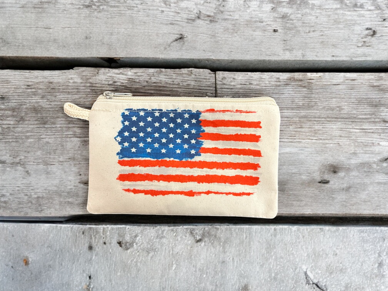 American Flag Printed Canvas Wallets