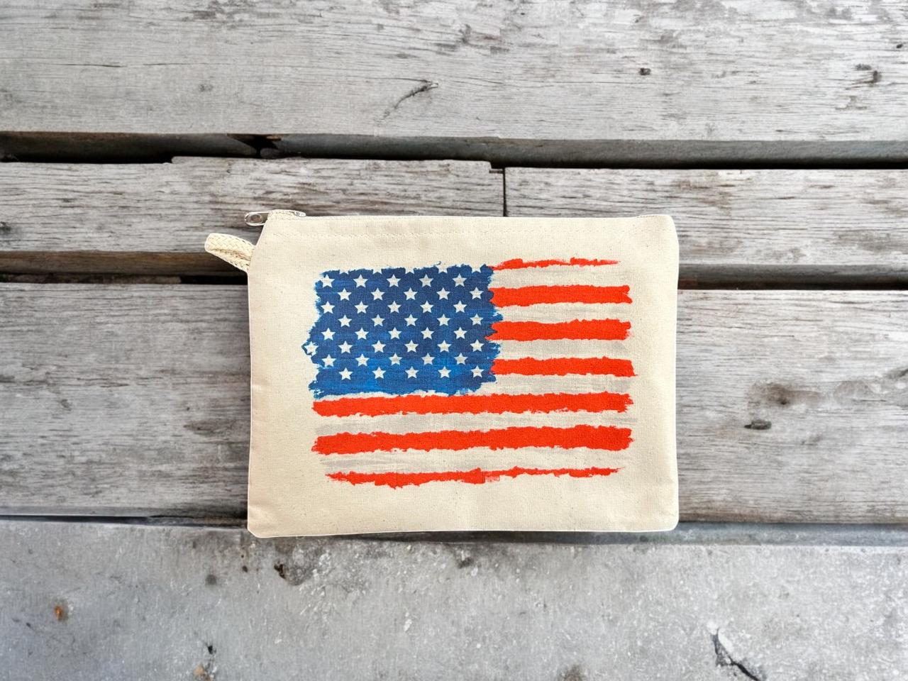 American Flag Printed Canvas Wallets