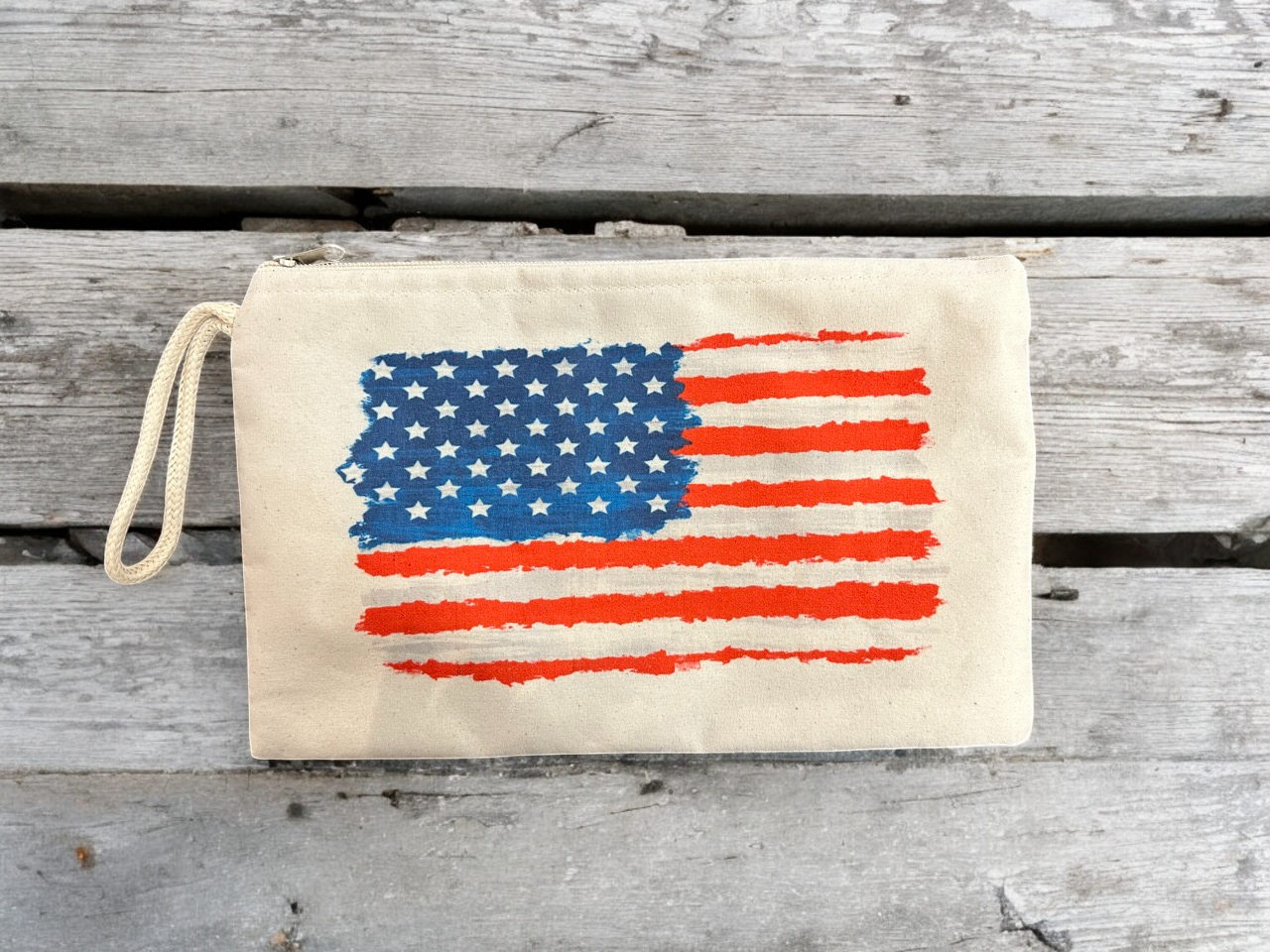 American Flag Printed Canvas Wallets