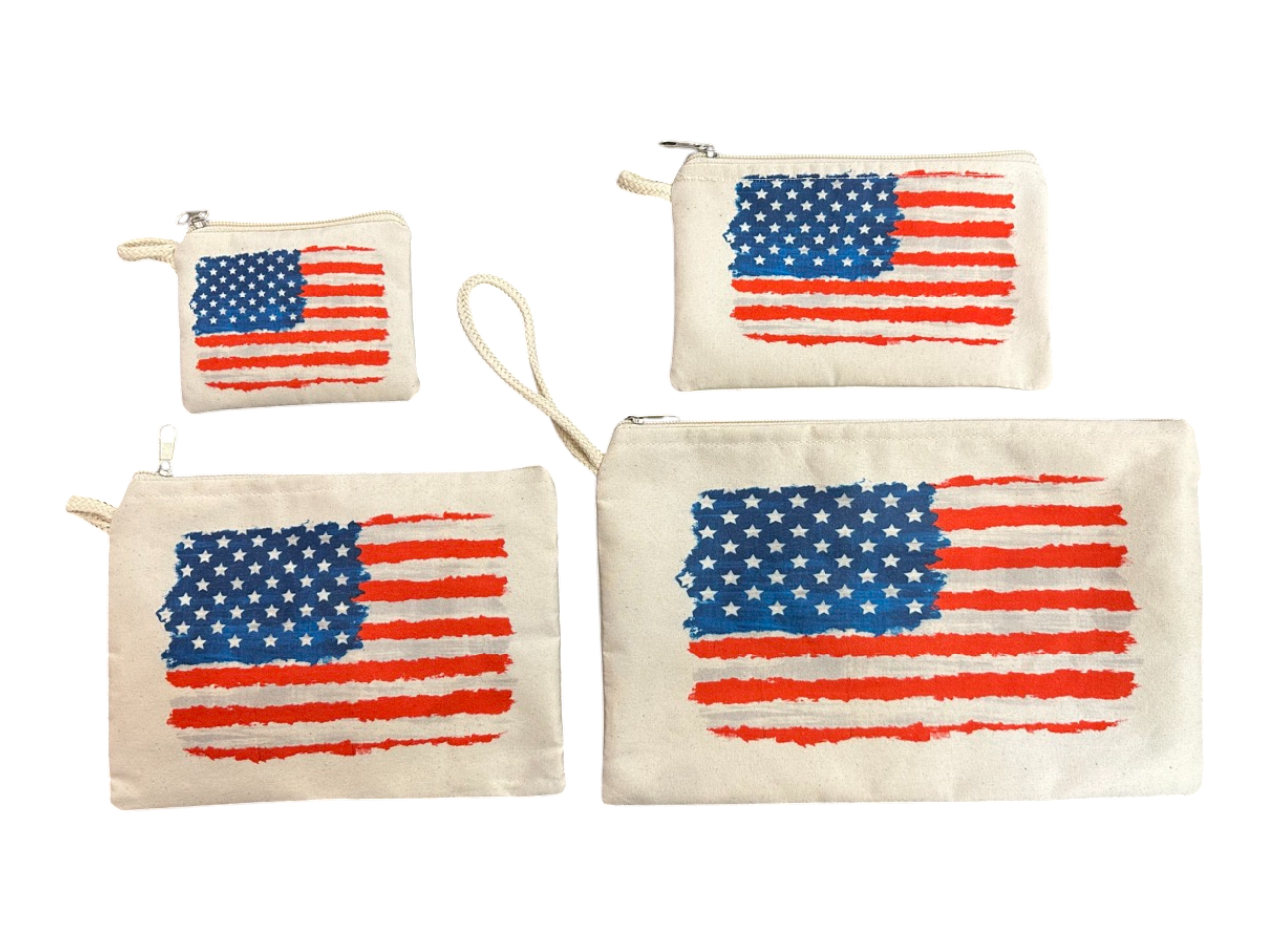 American Flag Printed Canvas Wallets