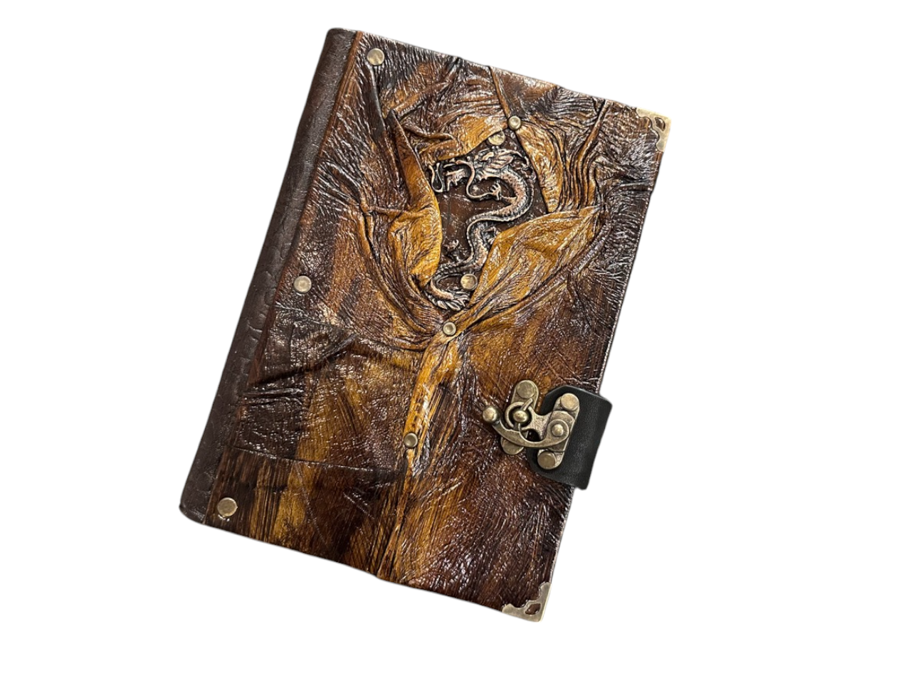 Handmade Leather Journal Belt Strap Dragon