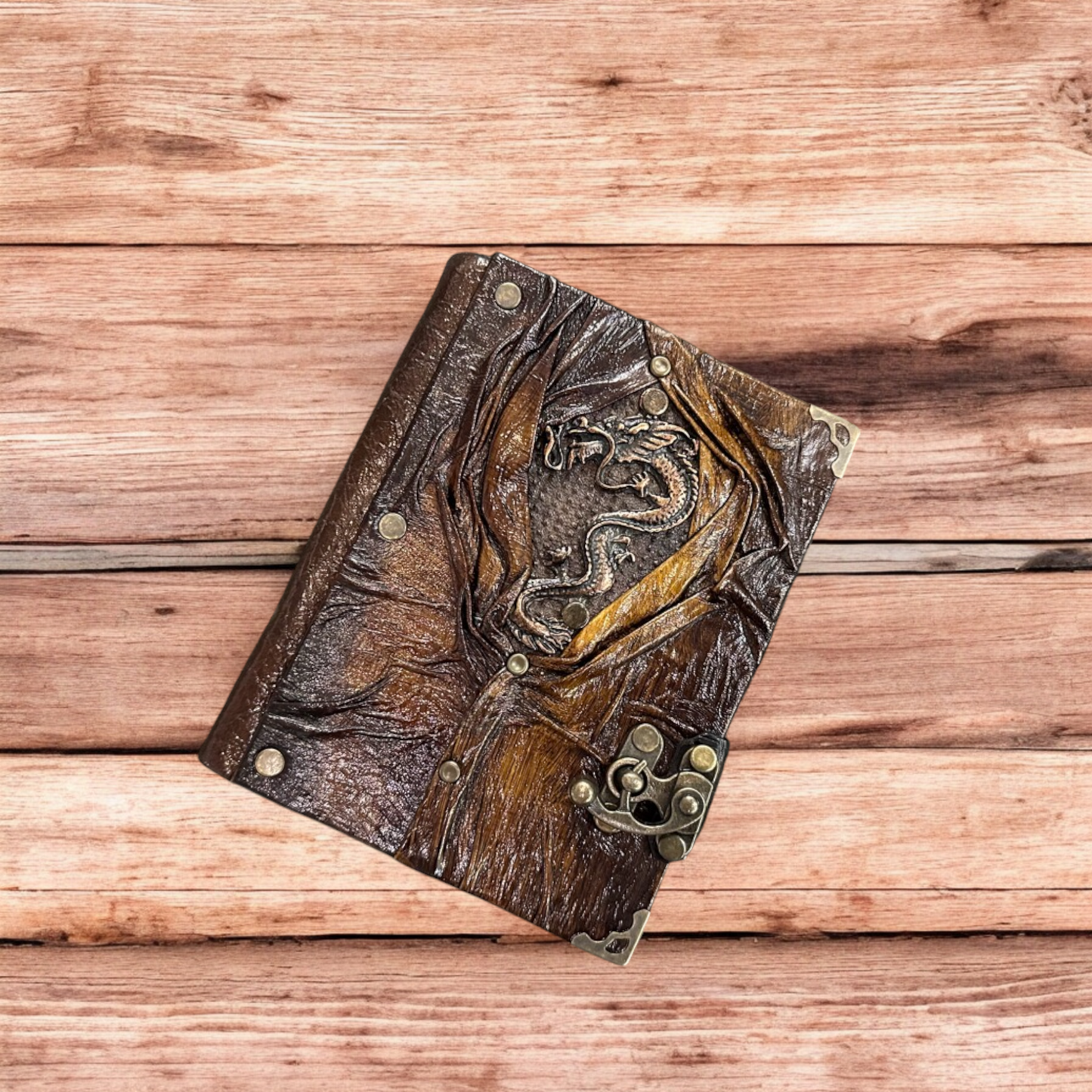 Handmade Leather Journal Belt Strap Dragon