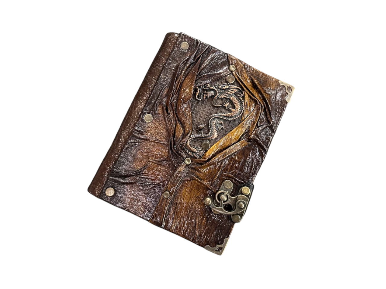 Handmade Leather Journal Belt Strap Dragon