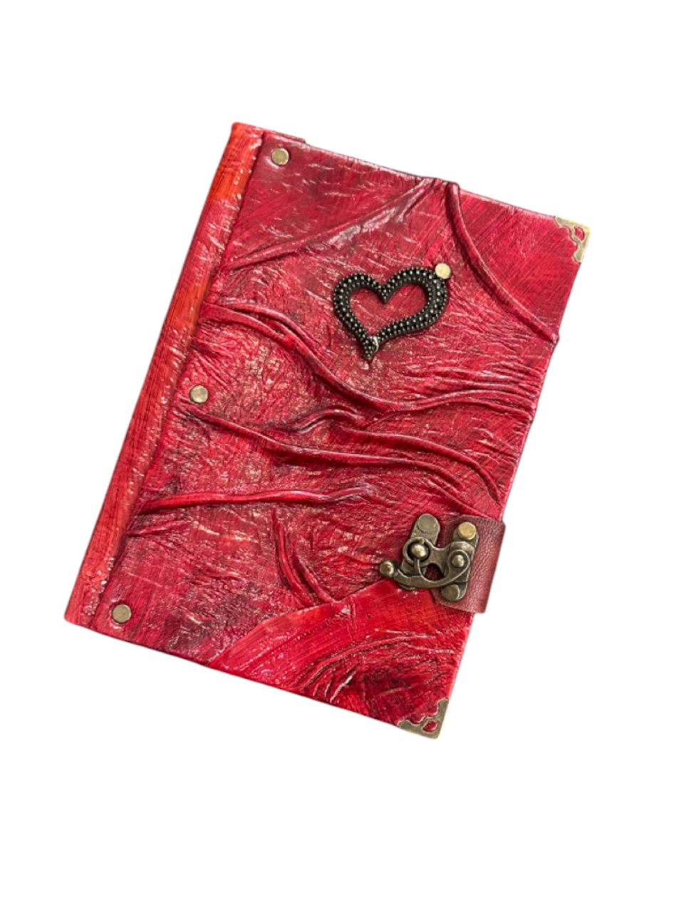 Handmade Leather Journal Belt Strap Heart