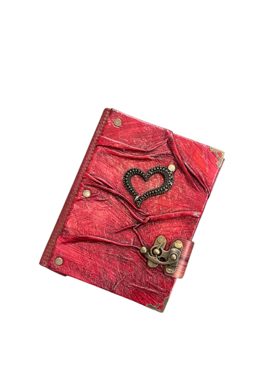 Handmade Leather Journal Belt Strap Heart