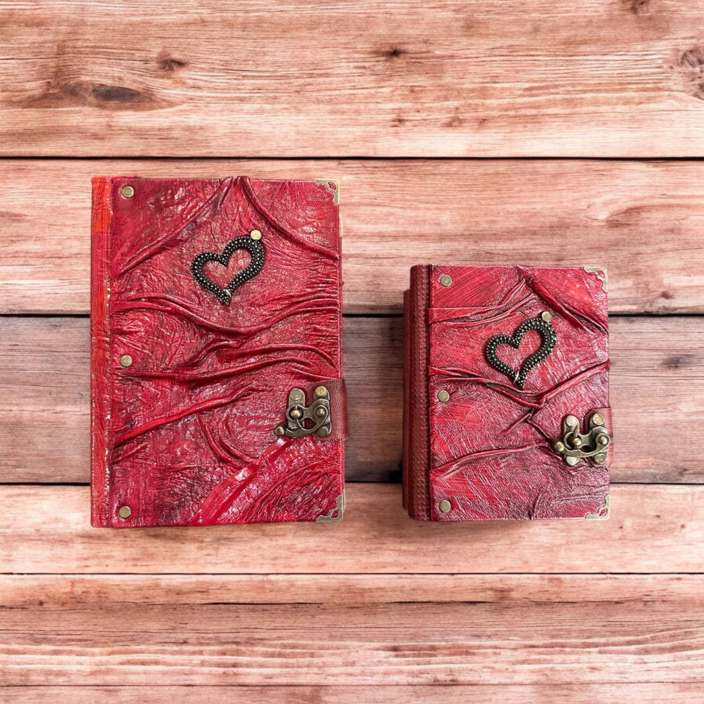 Handmade Leather Journal Belt Strap Heart