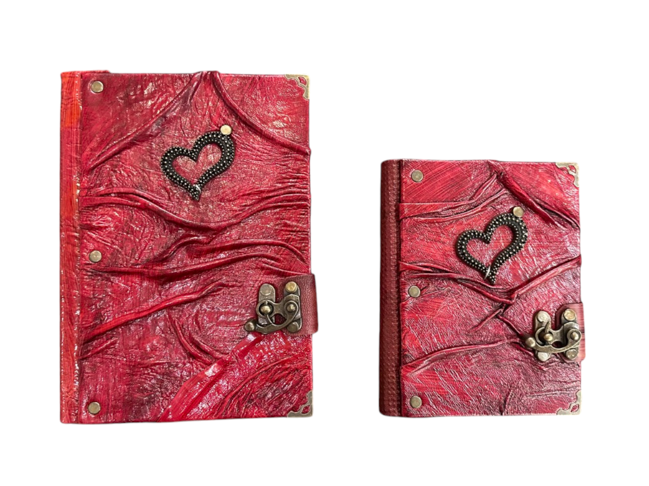 Handmade Leather Journal Belt Strap Heart