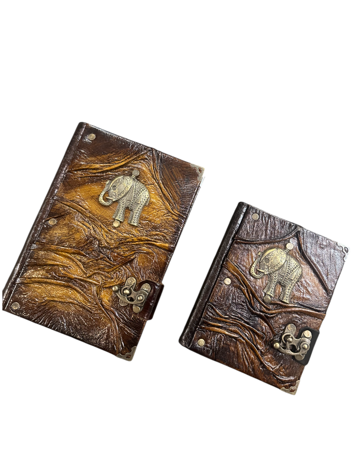 Handmade Leather Journal Belt Strap Elephant Brown