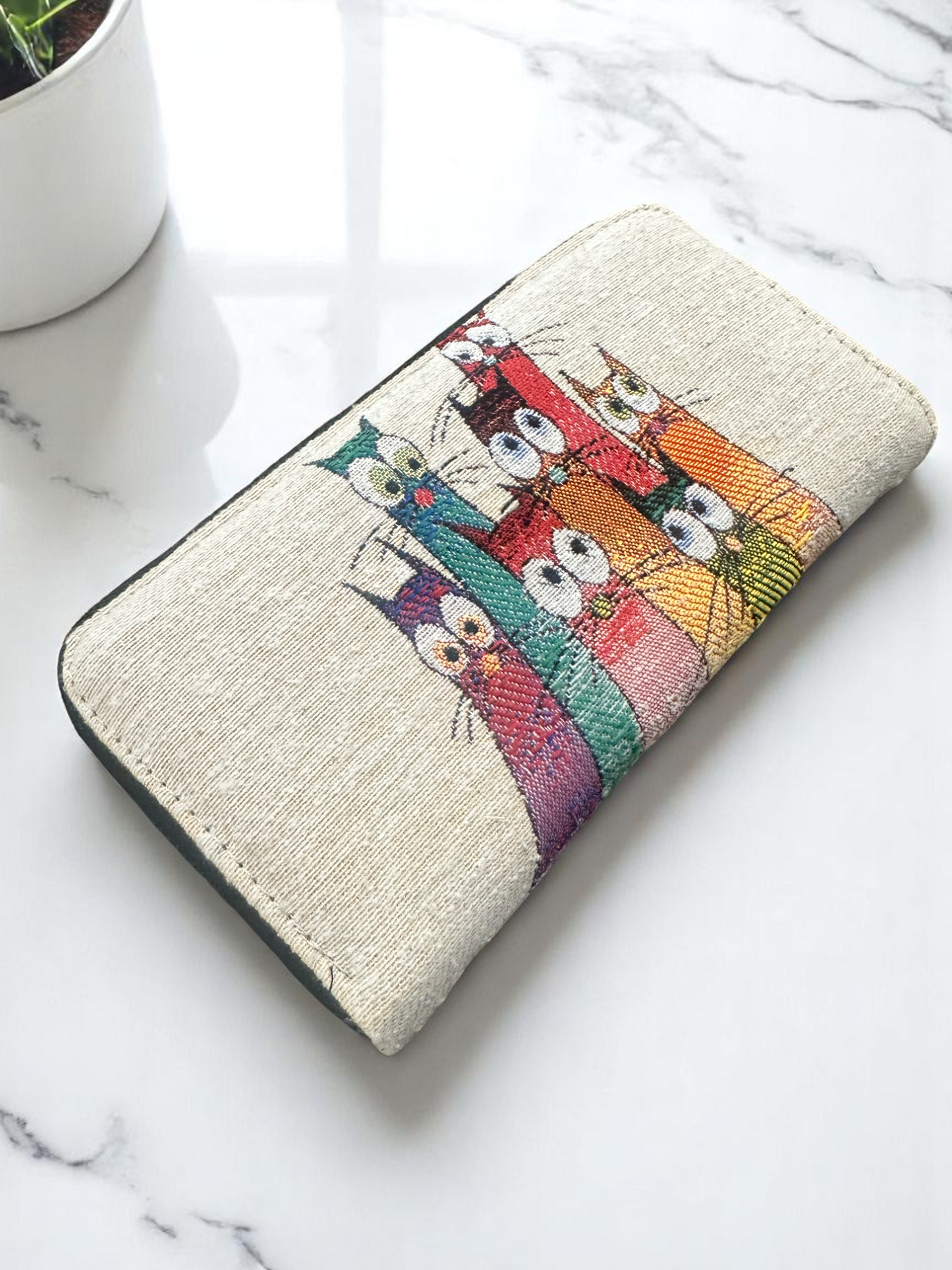 Authentic Tapestry Cats Pattern Hardcase Wallet