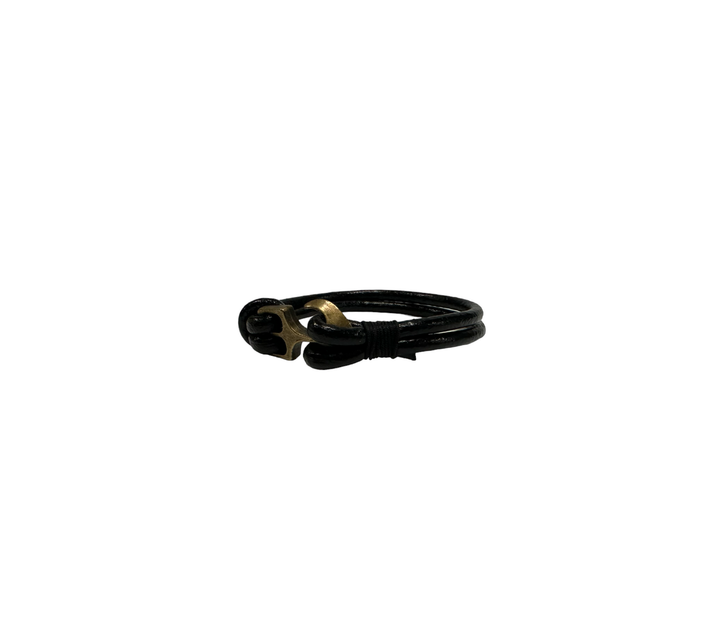Double-Stranded, Rounded leather Bracelet Black