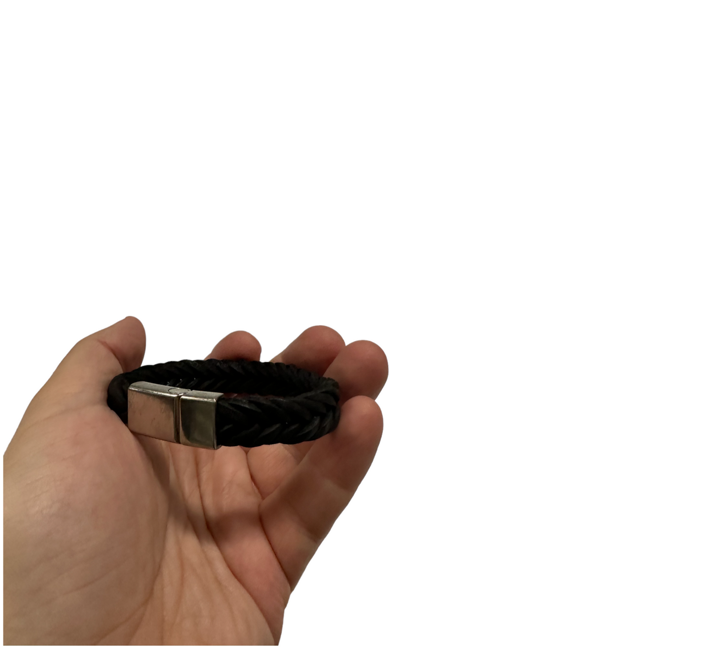 Braided Leather Bracelet Black