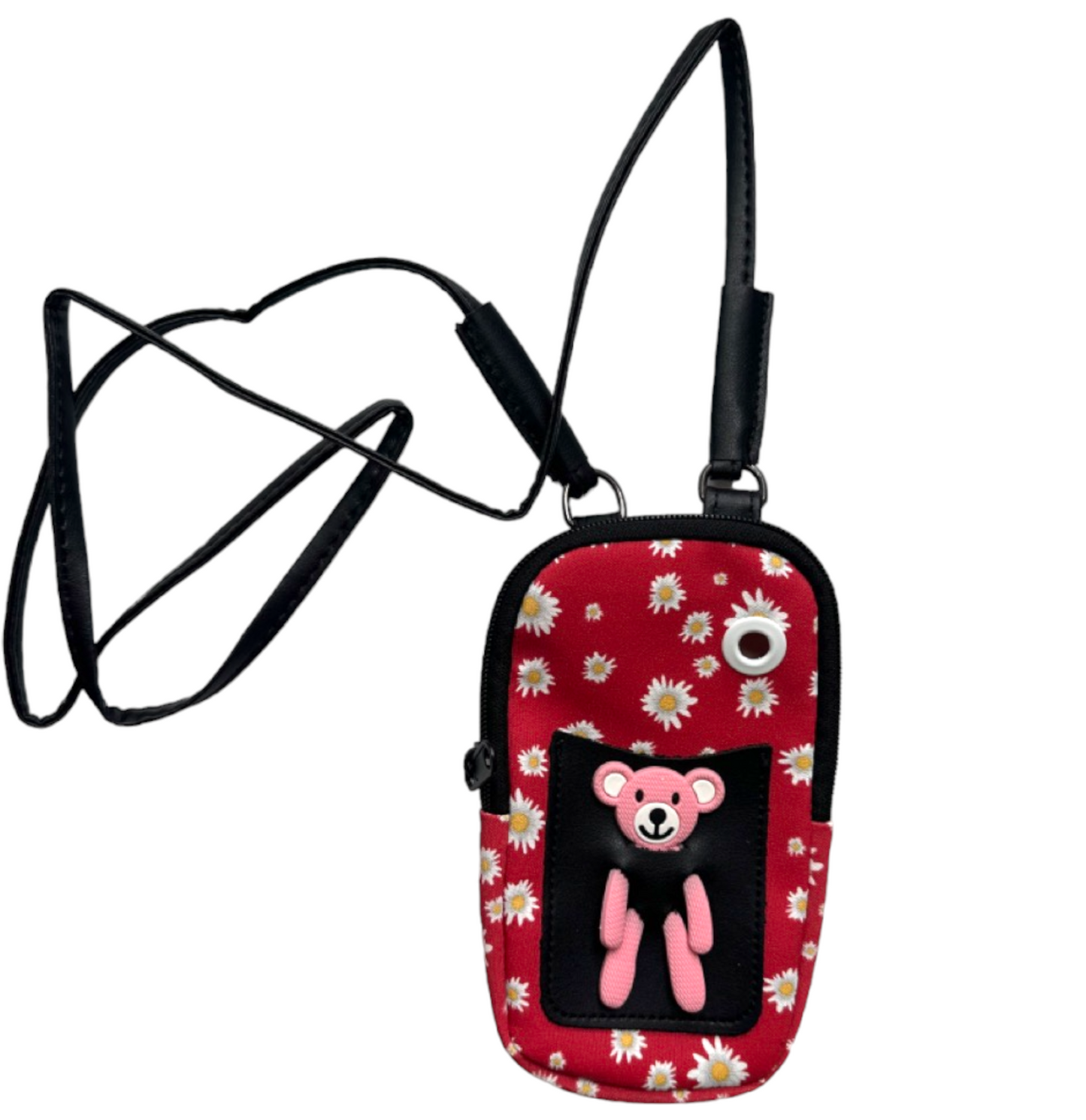Little Bear Cotton Crossbody Phonecase Bag Red
