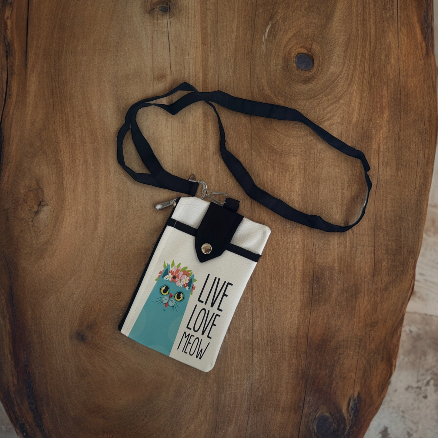 Travel Neck Wallet Passport Holder Cat