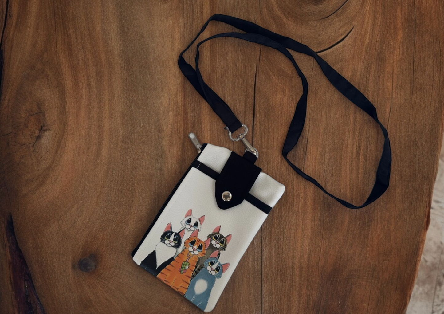Travel Neck Wallet Passport Holder Cats