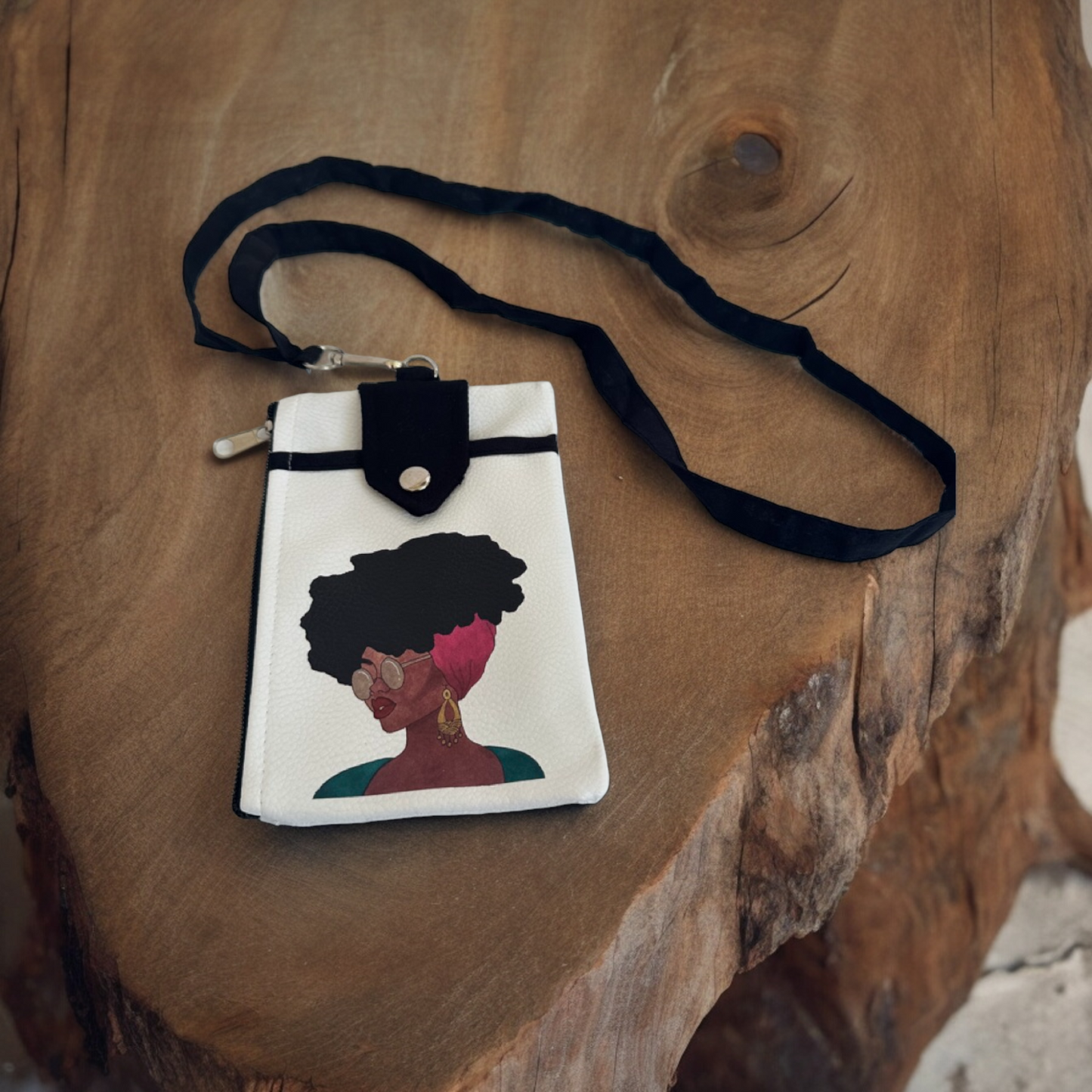 Travel Neck Wallet Passport Holder Cool Afro
