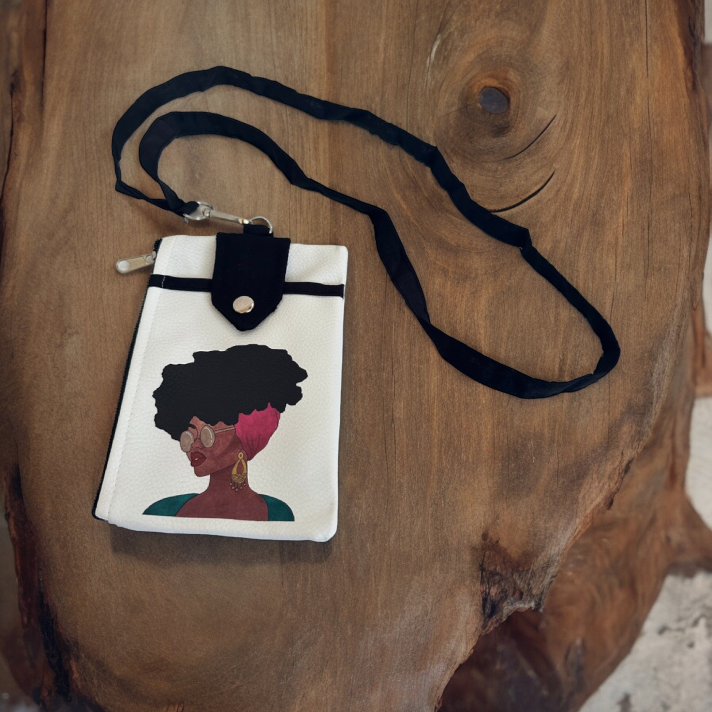 Travel Neck Wallet Passport Holder Cool Afro