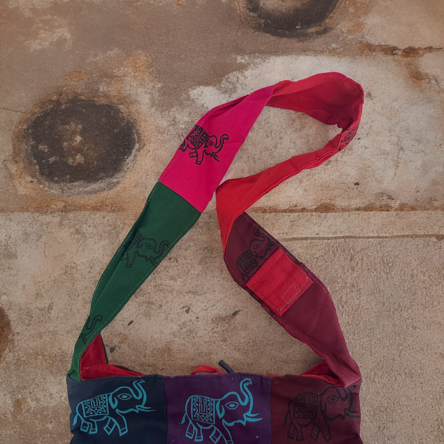 Vintage Tapestry Crossbody Bag Elephant