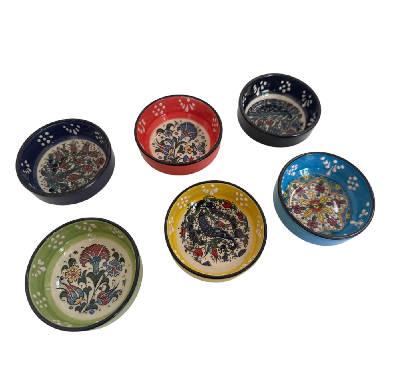 Turkish Handmade Ceramic Bowl Set of 6 pcs 3" in