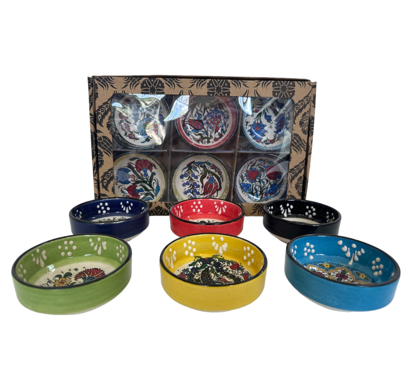 Turkish Handmade Ceramic Bowl Set of 6 pcs 3" in