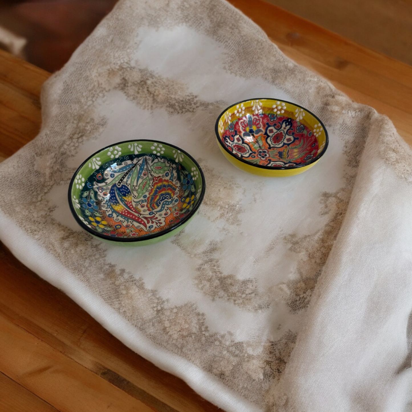 Turkish Handmade Ceramic Bowl Set of 2 pcs 5" in
