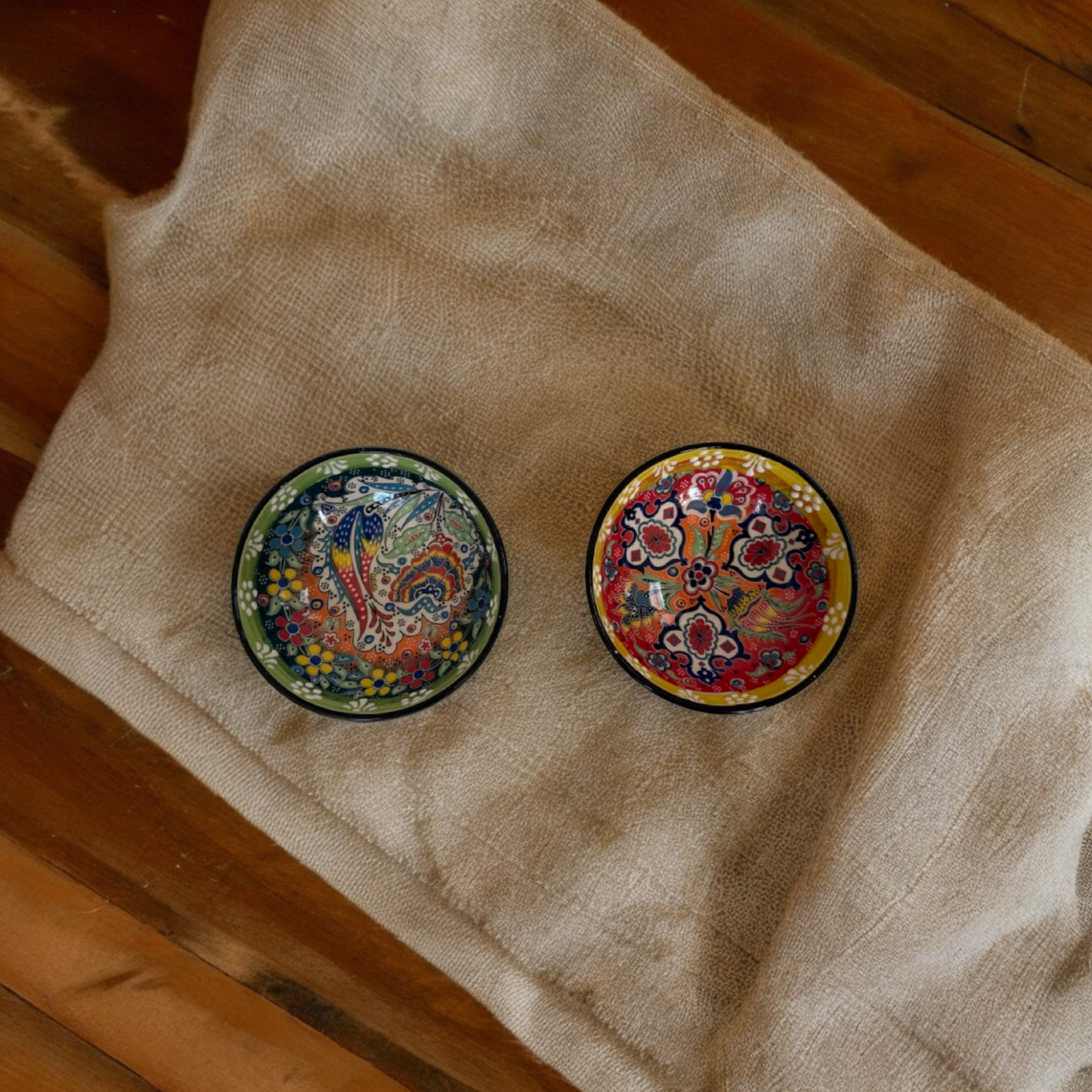 Turkish Handmade Ceramic Bowl Set of 2 pcs 5" in