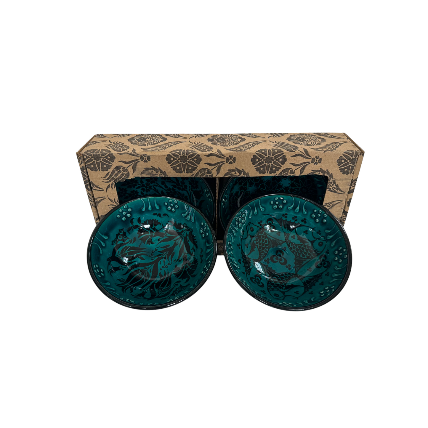 Turkish Handmade Ceramic Bowl Blue Set of 2 pcs 5" in