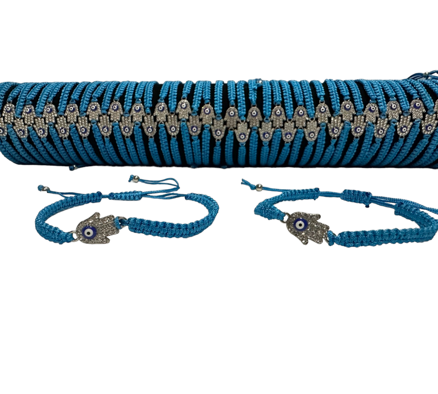 Adjustable Evil Eye Threaded Bracelets Blue Hamsa